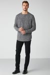 PATRICK Erkek Triko Waffle Özel Dokulu Kalın Premium Kumaşlı Düğme Detaylı Grimelanj T-Shirt