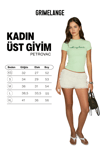 PETROVAC Kadın Yumuşak Ve Esnek Kumaşlı Baskı Ve Pul Desenli Mint Yeşil T-Shirt