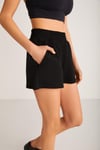 PIXIE  Relaxed Siyah Tekli Şort