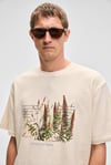 PLANTASIA Erkek %100 Organik Pamuk Baskı Ve Nakış Detaylı Kısa Kollu Vanilya T-Shirt