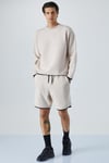 PLEMON Erkek Bisiklet Yaka Uzun Kol Baskı Detaylı Oversize Taş Rengi Sweatshirt