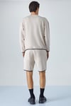 PLEMON Erkek Bisiklet Yaka Uzun Kol Baskı Detaylı Oversize Taş Rengi Sweatshirt