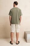POCKET Erkek %100 Organik Pamuklu Dokuma Cepli Etiket Detaylı Haki T-Shirt