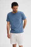 POREC Erkek %100 Organik Pamuklu Yuvarlak Yakalı Regular Fit İndigo T-Shirt