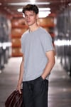 POREC Erkek %100 Organik Pamuklu Yuvarlak Yakalı Regular Fit Grimelanj T-Shirt