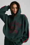 POSSIBILITY Kadın Nakışlı Baskılı Kapüşonlu Yeşil Sweatshirt