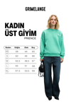 PRIENCE Kadın Yumuşak Kumaşlı Baskılı Ve Havlu Patchlı Yuvarlak Yaka Yeşil Sweatshirt
