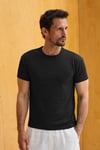 PRIMOR Erkek Yumuşak Ve Esnek Kumaşlı Organik Pamuklu Yuvarlak Yakalı Siyah T-Shirt