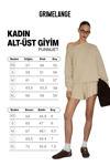 PUNNUET Kadın Organik Pamuklu Kayık Yaka Beli Lastikli Çift Cepli Relaxed Bej Alt-Üst Takım