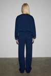 QERKS Kadın Baskı Detaylı Oversize Lacivert Sweatshirt