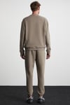 Raırok Erkek İçi Polarlı Comfort Bej Oversize Nakışlı Vizon Sweatshirt