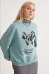 RAKETI  Relaxed Yeşil Tekli Sweatshirt