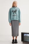 RAKETI  Relaxed Yeşil Tekli Sweatshirt