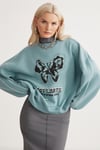 RAKETI  Relaxed Yeşil Tekli Sweatshirt