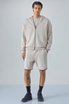 RALF Erkek Kapüşonlu Uzun Kol Baskı Detaylı Fermuarlı Oversize Açık Gri Sweatshirt