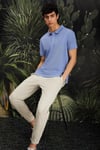 RAMADANP005 Erkek 100% Pamuk Mavi Polo Yaka T-Shirt