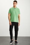 RAMADANP005 Erkek 100% Pamuk Yeşil Polo Yaka T-Shirt