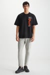 RAMADANP008 Erkek  %100 Pamuk Baskılı Siyah T-Shirt