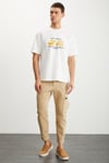 RAMADANP008 Erkek %100 Pamuk Baskılı Ekru T-Shirt