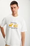 RAMADANP008 Erkek %100 Pamuk Baskılı Ekru T-Shirt