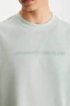 RAMADANP011 Erkek 100% Pamuk Waffle Baskılı Mint Yeşil T-Shirt