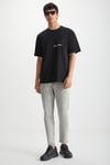 RAMADANP013 Erkek %100Pamuk Bisiklet Yaka Baskılı Siyah T-Shirt
