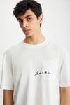 RAMADANP013 Erkek %100Pamuk Bisiklet Yaka Baskılı Ekru T-Shirt
