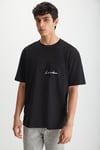 RAMADANP013 Erkek %100Pamuk Bisiklet Yaka Baskılı Siyah T-Shirt