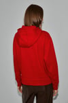 REDONY Kadın Organik Pamuklu İçi Polarlı Kapüşonlu Yaka Brit Detaylı Regular Kırmızı Sweatshirt