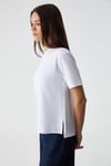 REMSOS Kadın Oversize Bisiklet Yaka Kısa Kol Beyaz T-Shirt