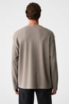 RENEW Erkek Organik Pamuklu Bisiklet Yaka Yarım Patlı Düğmeli Regular Vizon Sweatshirt
