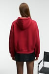 RHOVARA Kadın Oversize Kapüşonlu Baskı Ve Nakış Detaylı Kırmızı Sweatshirt