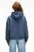 RHOVARA Kadın Oversize Kapüşonlu Baskı Ve Nakış Detaylı Lacivert Sweatshirt