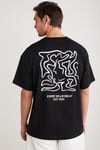 RICO Basic Oversize Siyah Tekli T-Shirt