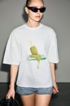 RIKI Kadın Yumuşak Kumaşlı %100 Organik Pamuklu Yuvarlak Yaka Kısa Kol Beyaz T-Shirt