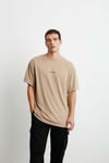 RIVER  Oversize Bej  T-Shirt