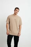 RIVER  Oversize Bej  T-Shirt