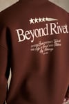 RIVET Erkek Organik Pamuklu İçi Polarlı Baskılı Bisiklet Yaka Regular Kahverengi Sweatshirt