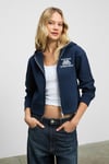 ROBINA Kadın Şardonlu Kapüşonlu Nakış Detaylı Lacivert Sweatshirt