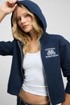 ROBINA Kadın Şardonlu Kapüşonlu Nakış Detaylı Lacivert Sweatshirt
