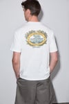 ROOMY Erkek %100 Organik Pamuklu Yuvarlak Yakalı Baskı Detaylı Comfort Fit Beyaz T-Shirt