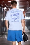 ROOMY Erkek %100 Organik Pamuklu Yuvarlak Yakalı Baskı Detaylı Comfort Fit Mavi T-Shirt