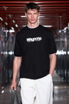 ROUGH Erkek %100 Organik Pamuklu Kontrast Biyeli Baskı Detaylı Regular Fit Siyah T-Shirt