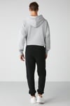 ROWAN Erkek Organik Pamuklu Relaxed Fit İçi Polarlı Süs Etiketli Jogger Siyah Eşofman Altı