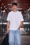 SAIMON Erkek %100 Organik Pamuklu Yuvarlak Yakalı Nakış Detaylı Regular Fit Ekru T-Shirt