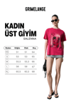 SALENNA Kadın Yumuşak Kumaşlı Baskı Detaylı Regular Fit Fuşya T-Shirt