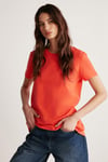 SAMANTHA Kadın Comfort Fit %100 Organik Pamuklu Basic Örme Kırmızı T-Shirt