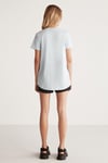 SAMANTHA Kadın Comfort Fit %100 Organik Pamuklu Basic Örme Açık Mavi T-Shirt