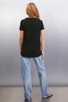 SAMANTHA Kadın Comfort Fit %100 Organik Pamuklu Basic Örme Siyah T-Shirt
