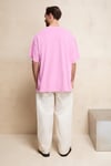 SAMANTHO Erkek Yumuşak Ve Organik Pamuklu Yıkamalı Baskı Detaylı Pembe T-Shirt
